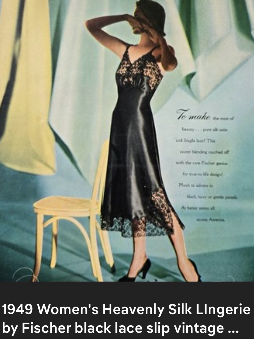 Black Lace Silk Slip